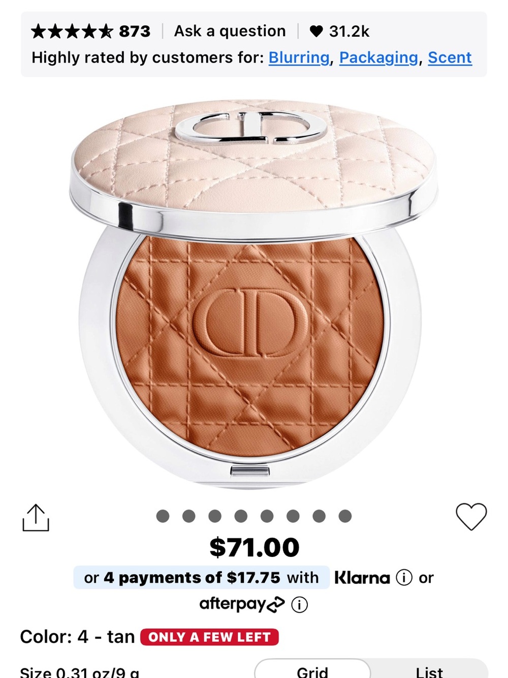 Dior Bronzing Powder - Warm Tan Compact